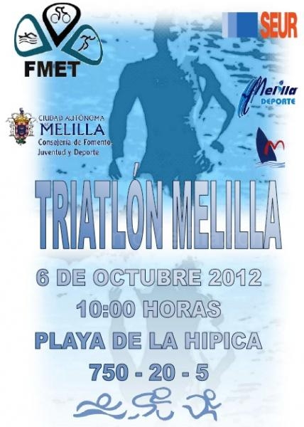 Cartel anunciador de dicha prueba de triatlon