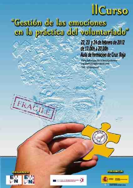 Cartel del curso ‘Gestión de las emociones en la práctica del voluntariado’