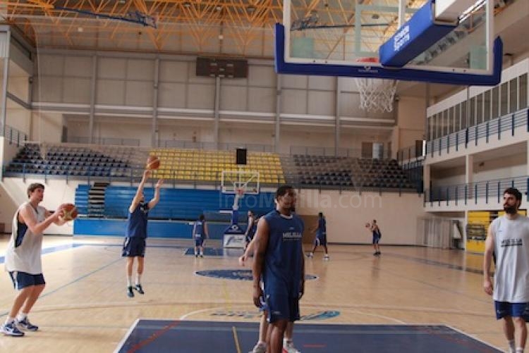 Imágen de uno de los entrenamientos de Melilla Baloncesto
