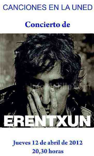 Mikel Erentxun, esta tarde en la UNED a partir de las 20.30 horas