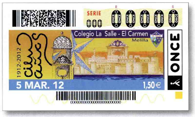 Los detalles del boceto que Padilla diseñó para la ONCE en el Centenario de La Salle Melilla