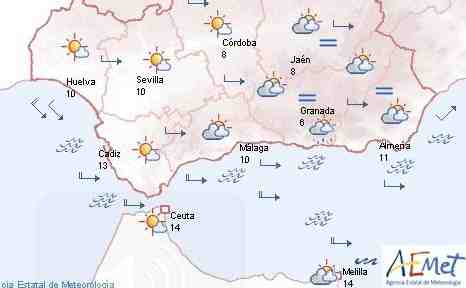 Chubascos moderados acompañados de tormentas hoy en Melilla