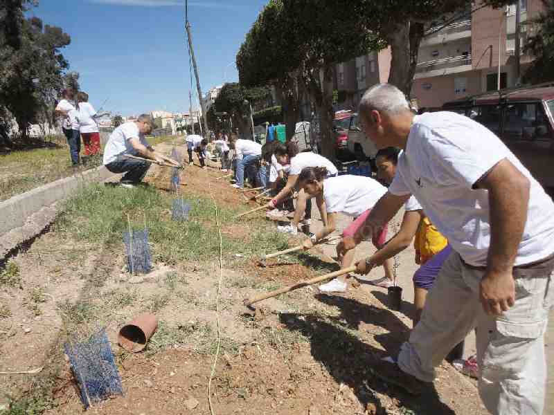 Guelaya celebra el Día de la Tierra continuando con la reforestación de solares abandonados