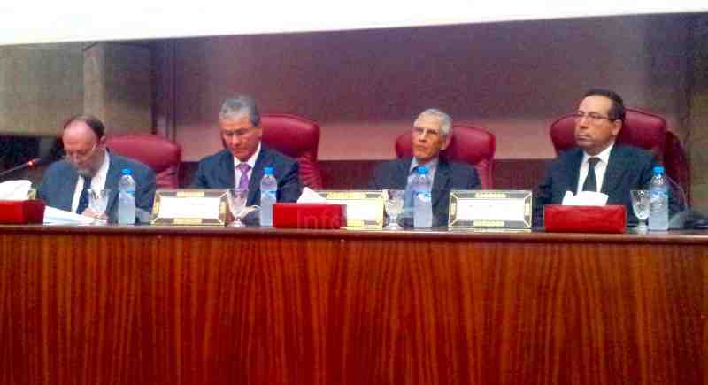 El rector de la UGR en el acto de presentación del PTS en Marruecos, junto a autoridades marroquíes