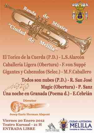 Caratel del próximo concierto de la banda municipal