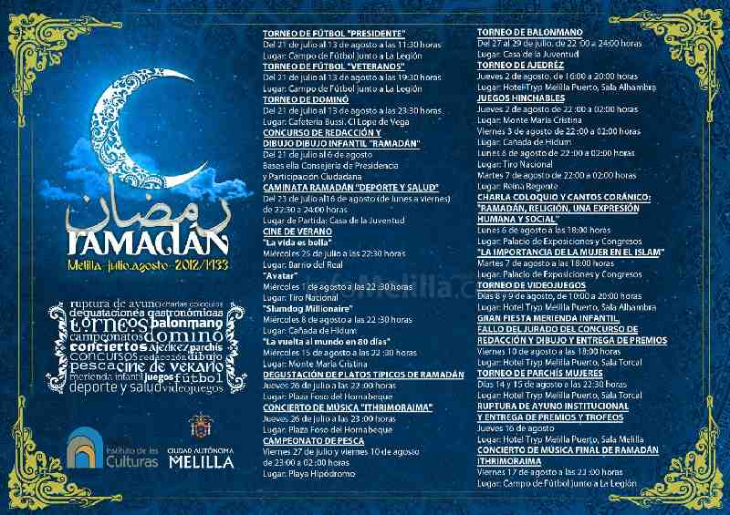 Melilla elabora un completo y variado programa de actividades para Ramadán a pesar de reducir el presupuesto en un 45 por ciento