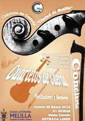 Cartel del concierto del cuarteto de cuerda