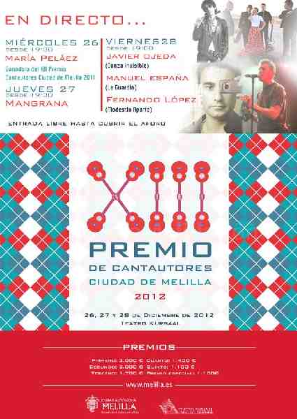 24 Artistas competirán en el XIII Certamen de Cantautores de Melilla