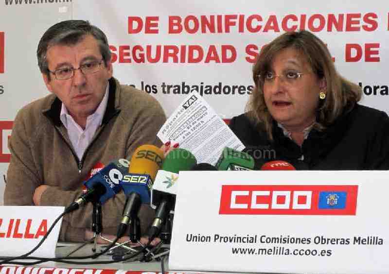 Alonso Díaz y Caridad Navarro, máximos responsables de UGT y CCOO