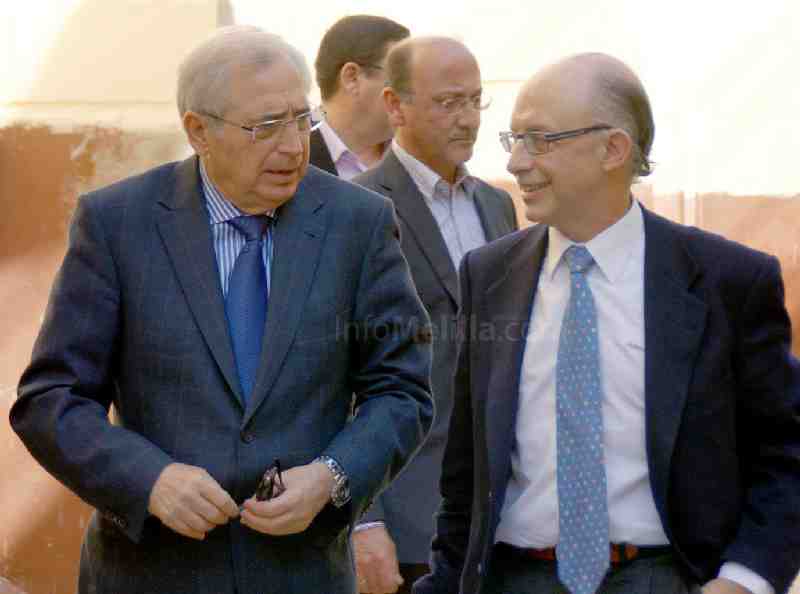 Imbroda y Montoro en una de las visitas del ministro a Melilla