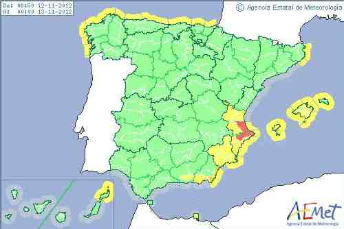 Mapa de avisos por alertas