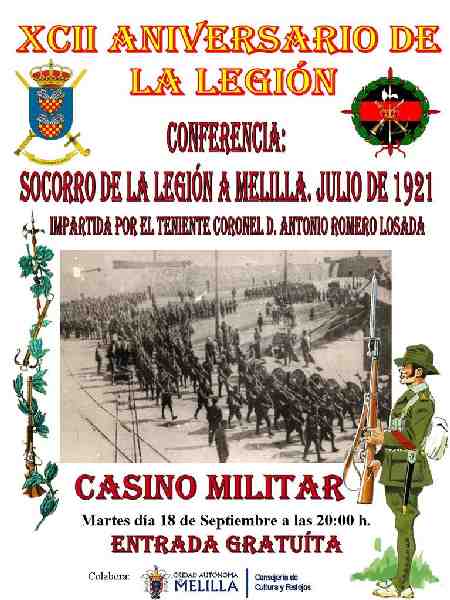 La COMGEMEL organiza actividades culturales para celebrar el XCII Aniversario de la Legión