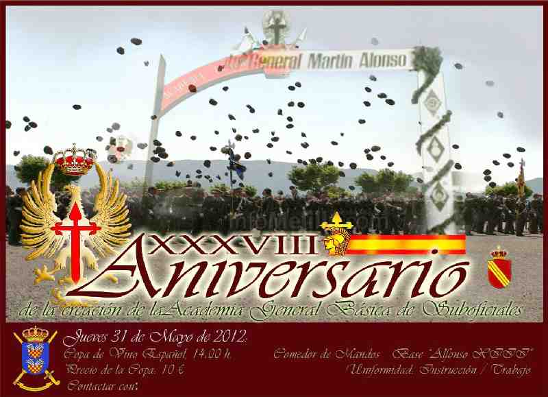 La Base Militar celebra con una copa de vino el 500 aniversario de la Academia General Básica de Suboficiales
