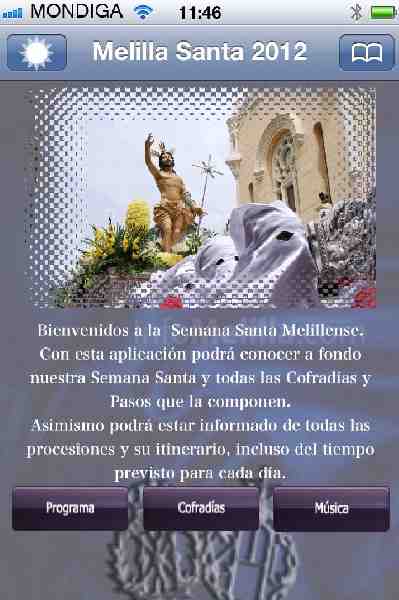 Melilla Santa, una aplicación que permitirá acercarse a la Semana Santa local a los usuarios de Iphone, Ipod Touch e Ipad