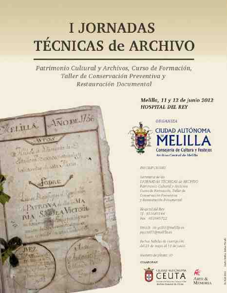 Ceuta y Melilla celebrarán por primera vez juntas el Día de los Archivos