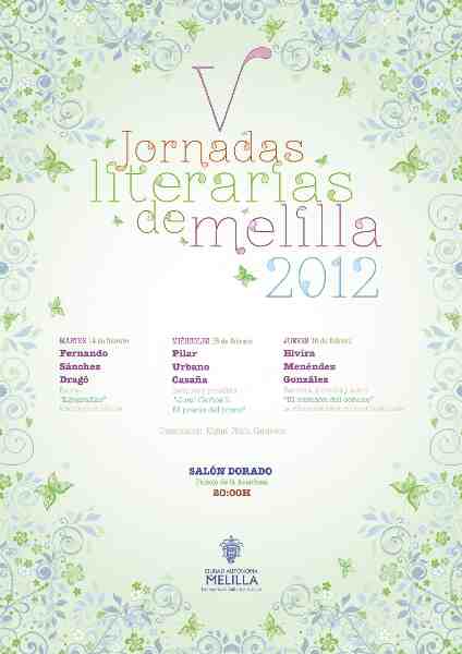 Cartel de las V Jornadas de Literatura de Melilla