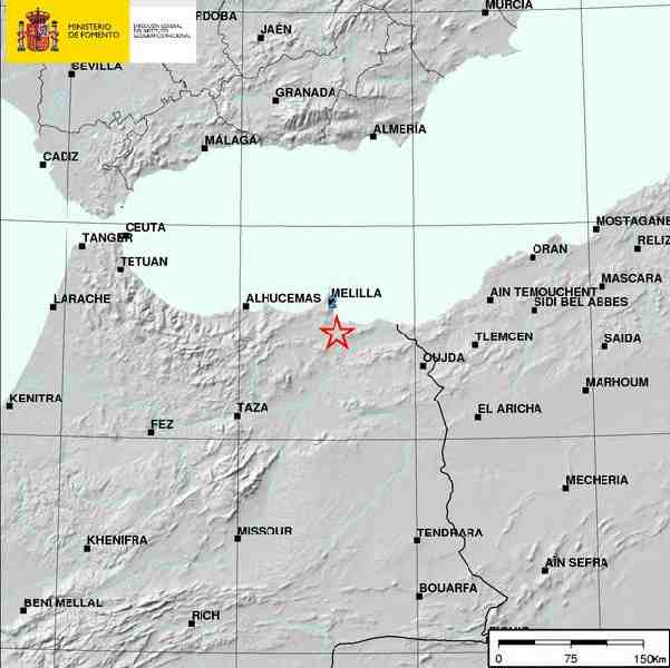 Un pequeño seísmo en la localidad marroquí de Hassi Berkane se deja sentir en Melilla con intensidad 2
