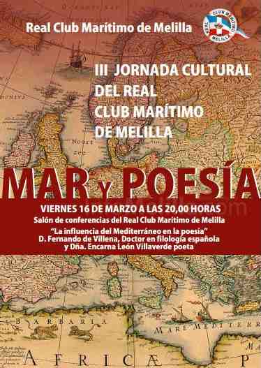 Cartel de la tercera jornada cultural del Real Club Marítimo de Melilla