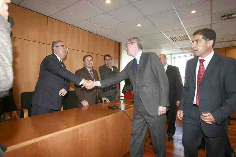 Momentos antes de la reunión con la Planta Judicial