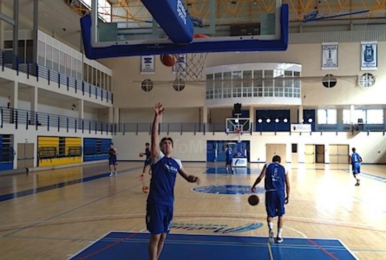 La plantilla melillense en uno de los entrenamientos de esta semana