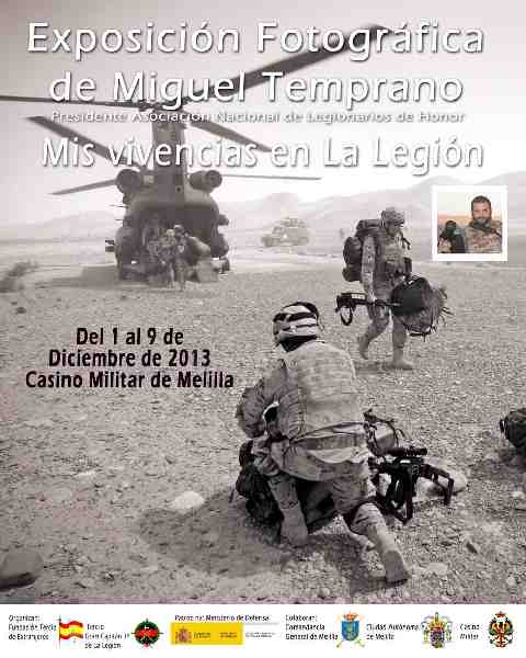 Miguel García Temprano expone en Melilla una selección de fotografías narrando sus vivencias junto a la Legión