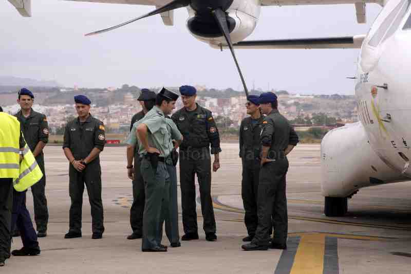 Melilla recibe la visita de un CASA de la Guardia Civil destinado a labores de lucha contra la inmigración y el narcotráfico en alta mar
