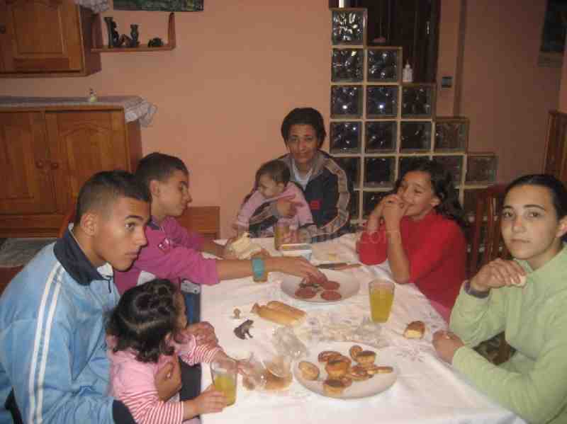 La soldado junto a su familia