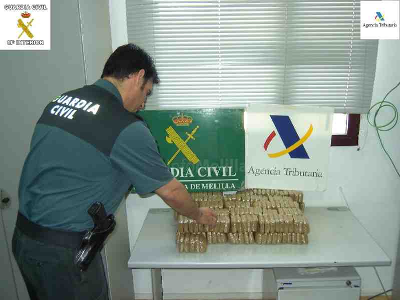 Dos detenidos por introducir droga en Melilla oculta bajo cajas de frutas