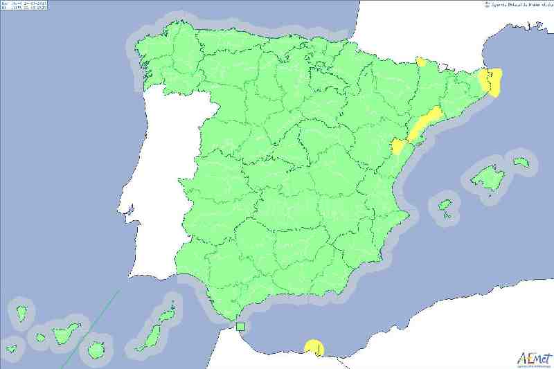Alerta amarilla en Melilla por fuertes vientos