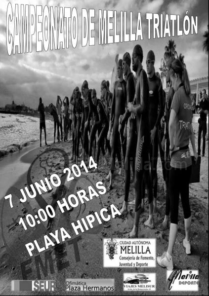 Cartel anunciador del Campeonato de Melilla de Triatlon