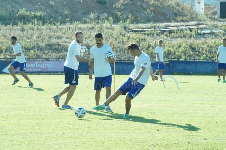 Nacho en el entrenamiento de este miércoles