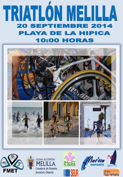 El cartel anunciador de la citada prueba de Triatlon