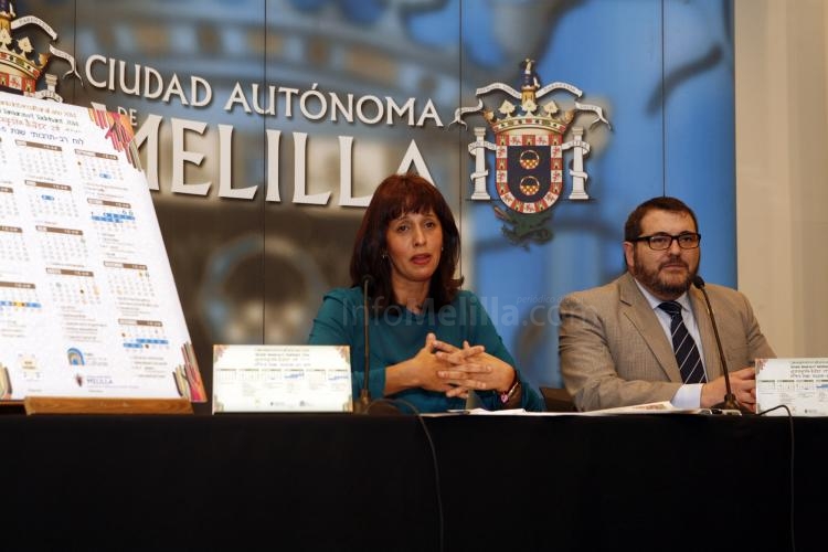 Mohatad y Guahnich durante la presentación del calendario