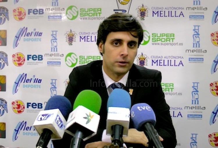 Alejandro Alcoba en la comparecencia de rueda de prensa tras vencer a Unión Financiera Oviedo