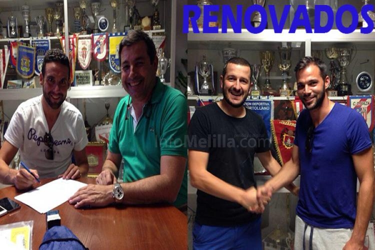 Ambos jugadores en el instante de realizar sus respectivas renovaciones con la Unión Deportiva