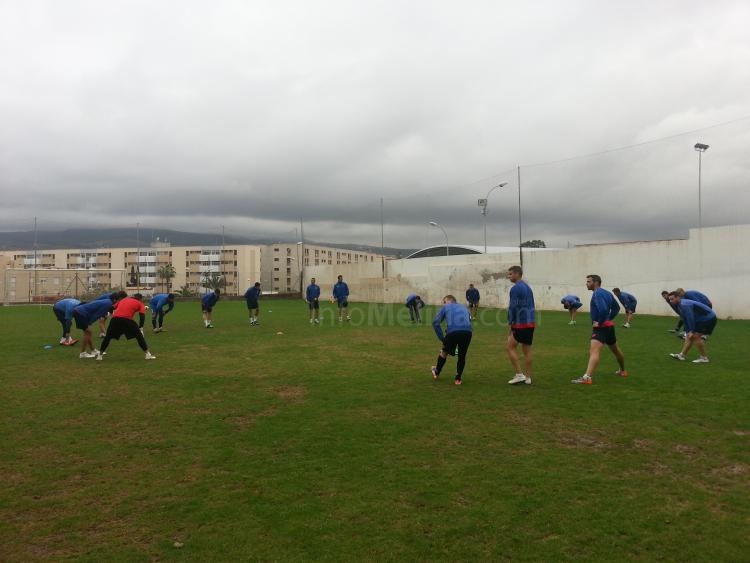 Imagen del entrenamiento de este lunes por parte del conjunto azulino
