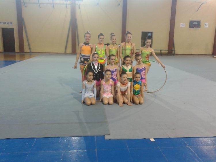 Las gimnastas del grupo de tecnificación
