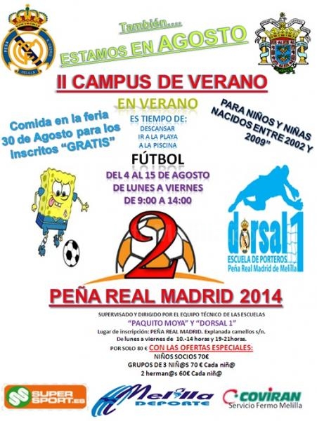 Cartel anunciador de dicho II Campus de la Peña Real Madrid de Melilla