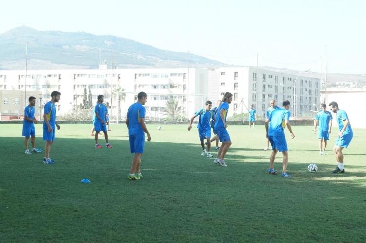 La U.D. Melilla se ejercita tras el empate en Cartagena