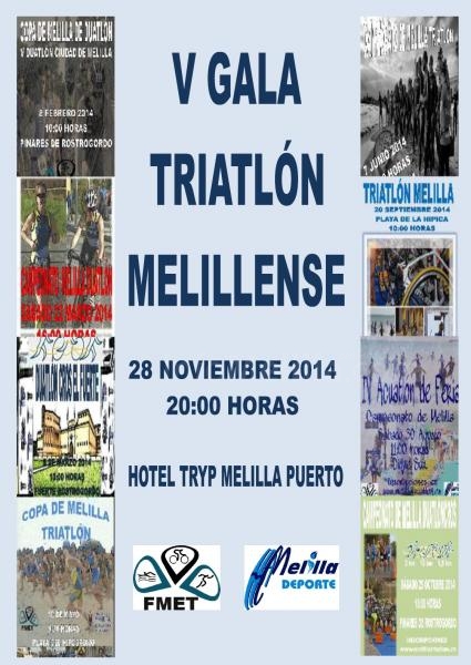 Cartel anunciador de la citada V Gala del Triatlón melillense
