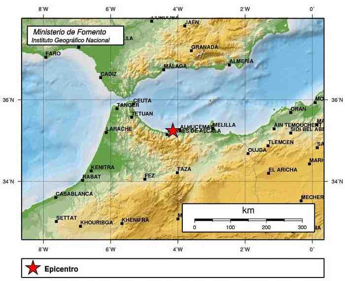 Sentido en Melilla un terremoto de magnitud 3,6 con epicentro en Marruecos