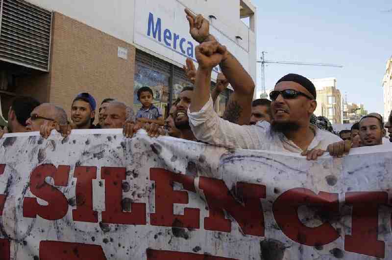 Cientos de melillenses participan en la manifestación pro Palestina convocada por CPM