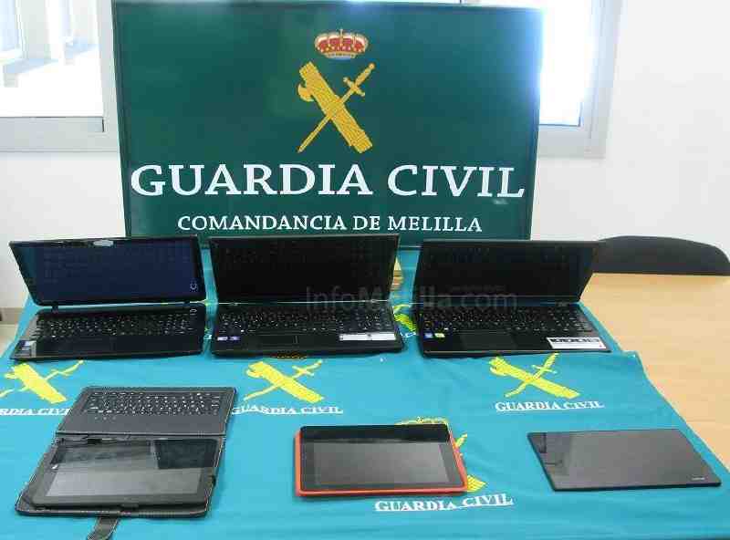 La Guardia Civil de Melilla recupera material informático procedente de varios robos cometidos en Granada
