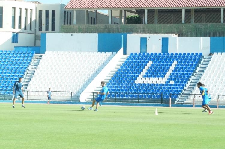 Unión Deportiva Melilla: Última sesión antes de viajar a La Línea