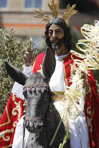La Pollinica y Nuestra Señora de Gracia y Esperanza hacen su estación de penitencia en un Domingo de Ramos bañado por un sol radiante