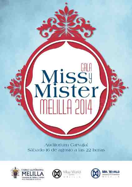 Trece jóvenes compiten esta noche por alzarse con los títulos de Miss y Mister World Melilla 2014