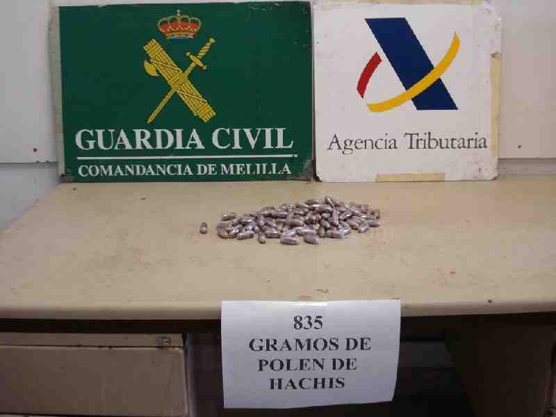 Detenidos dos jóvenes marroquíes con 125 bellotas de droga en el interior de sus organismos