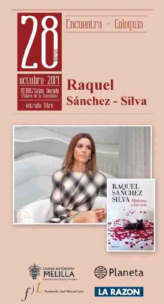 Esta tarde encuento-coloquio con la presentadora Raquel Sánchez-Silva en el Salón Dorado