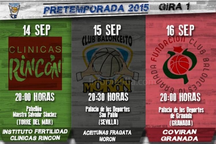 Triptico de los partidos a disputar por Melilla Baloncesto desde el 14 al 16 de septiembre