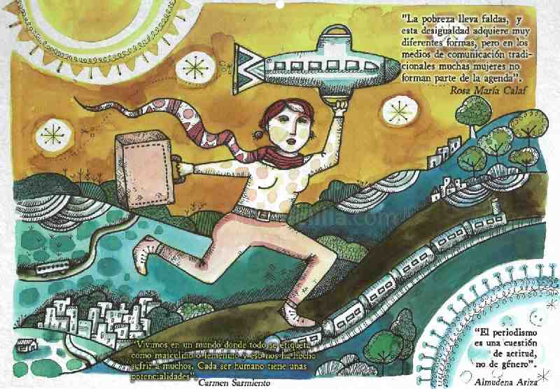 Las ilustraciones de "Tiempo de Mujeres, Mujeres en el Tiempo 2015. Mujeres Creadoras De Opinión" podrán ser admiradas en la UNED